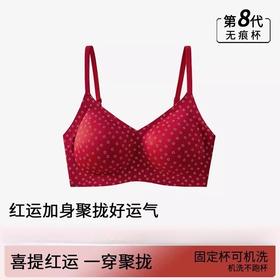【喜提红运❗️一穿聚拢】本命年新年红色条纹碎花幸运文胸少女内衣提拉防下垂透气舒适内衣。jc