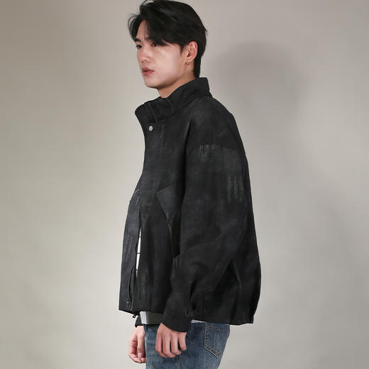 DRONKOO 2026 立领满幅笔触印花斜纹布中厚夹克 商品图2