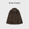 ROMI STUDIO“天鹅绒丹麦咖啡貂”抽刀工艺轻奢翻领皮草 RWCWWG7306 商品缩略图0
