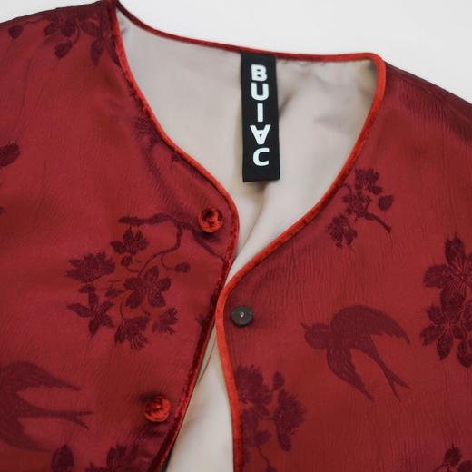 迟暮冬.缎面提花圆领棉外套 商品图0