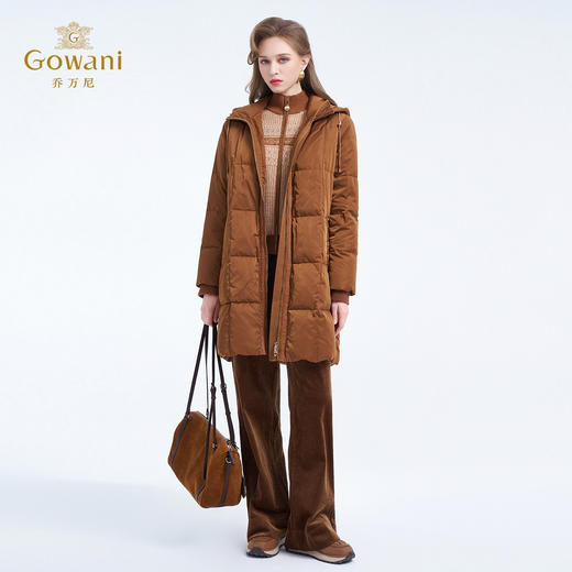 乔万尼连帽休闲减龄宽松保暖90白鸭绒羽绒服ED4T789 商品图2