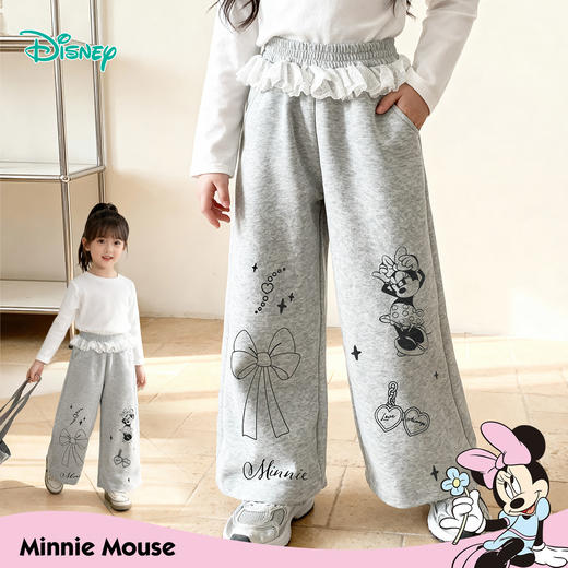 迪士尼（Disney）女童运动休闲卫裤甜美裙边耐磨卡通时尚亲肤春秋季长裤26年新款ZD1FK027 商品图4