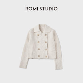 ROMI STUDIO“复古优雅”精梳棉元宝织立体廓形毛织外套 RWCSWG3043