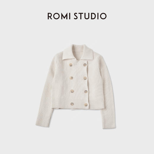 ROMI STUDIO“复古优雅”精梳棉元宝织立体廓形毛织外套 RWCSWG3043 商品图0