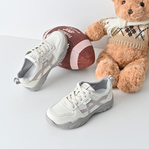 经典鲨2026年春专柜新品韩版潮流拼色系带透气休闲德训鞋女KW219-617061 商品图1