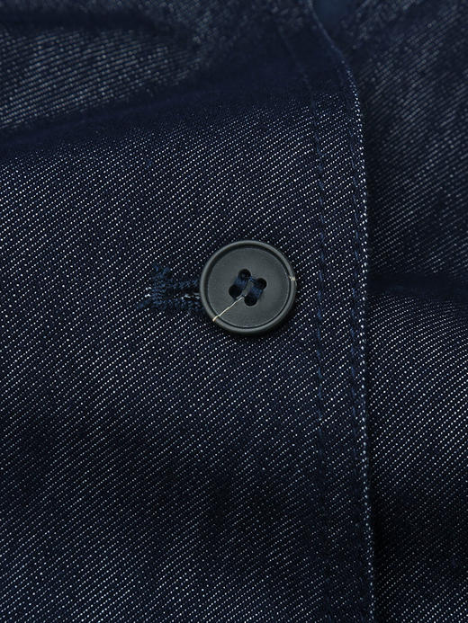 复古深蓝牛仔马甲 春季新款 V 领不规则下摆宽松显瘦外搭背心 商品图3