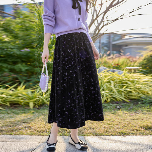 奢姿大码女装2025冬季胖妹妹时尚松紧腰半身裙气质复古显瘦裙子9954494434 商品图2