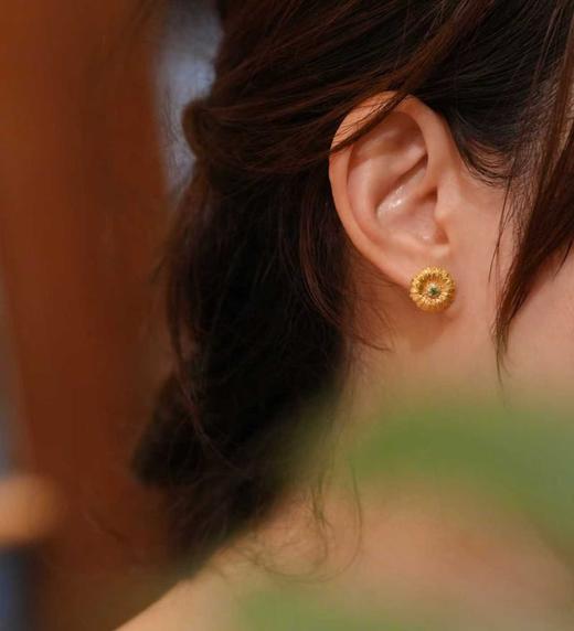 【官价7-8折】原价12000 佛罗伦萨高级定制工坊  天然钻石  天然祖母绿 18k金 耳钉 耳饰 商品图4