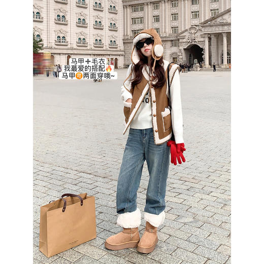 <曾小咸推荐>现货秒杀 ！微信超特价！皮毛一体羊羔毛马甲 日常218.88 立减118.89 秒杀99.99！！白色刺绣毛衣 秒杀89.99！ 商品图1