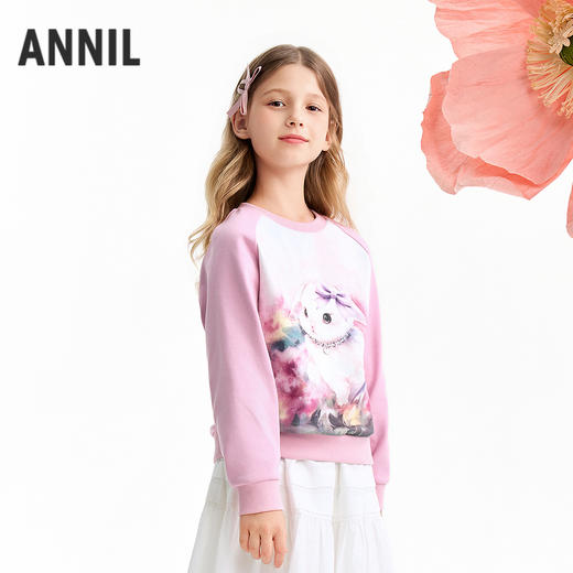 【实体店同款】女童圆领卫衣春季新款安奈儿童装AG611087 商品图1