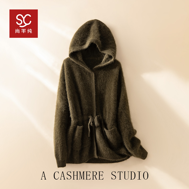 北美小动物系列~复古皮草感抽绳收腰连帽加厚开衫外套女XDW260514