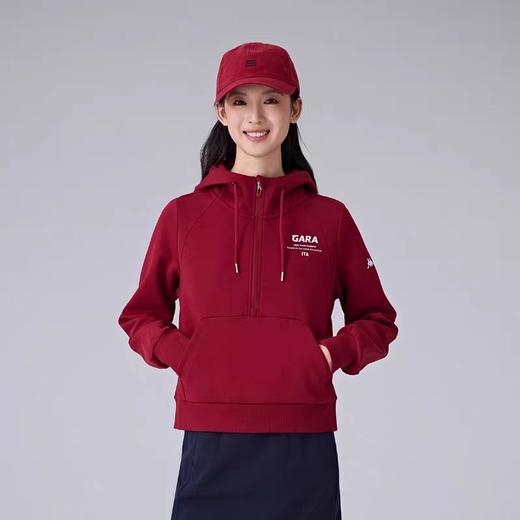 XY/Kappa卡帕背靠背2025新款运动针织套头衫女款半拉链休闲连帽卫衣K0F22MT40 商品图1