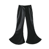 FTT FlyTheTruth『溏心黑巧』 设计感PU皮荷叶裙裤秋休闲喇叭裤 商品缩略图1