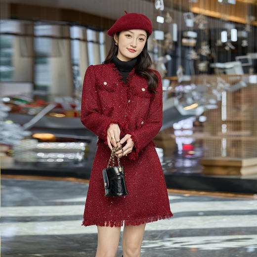 奢姿大码女装2025冬季时尚小香风套装胖妹妹气质减龄显瘦两件套9954991134 商品图2