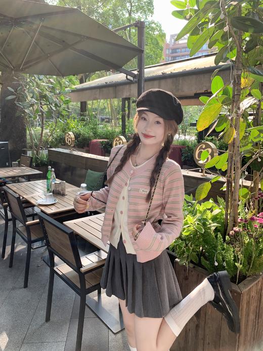 <曾小咸推荐>现货秒杀 ！微信超特价！假两件条纹毛织开衫 日常199.99 立减110 秒杀89.99！！ 商品图13