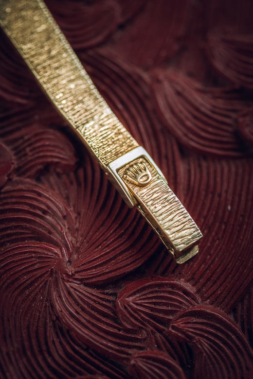 独角鹿西洋古董1970年代瑞士顶级钟表品牌劳力士Rolex出品编织纹理14K黄金表带水晶镶嵌钻石表盘女士腕表 商品图11