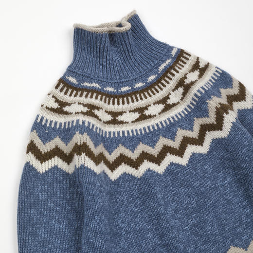 ROMI STUDIO复古费尔岛灰蓝羊毛衣松弛羊毛针织毛衫RWCWSG7320 商品图4