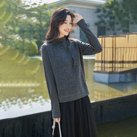 奢姿大码女装2025冬季胖妹妹时尚深V领针织马甲气质休闲显瘦上衣9854691093