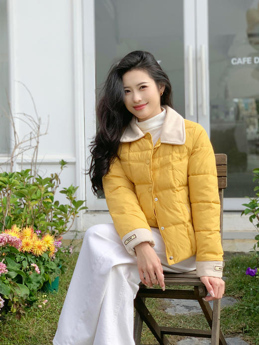 【百图lulu定制】【奥利奥棉服】格纹  灯芯绒衣领 袖口 拼色 棉服 商品图1