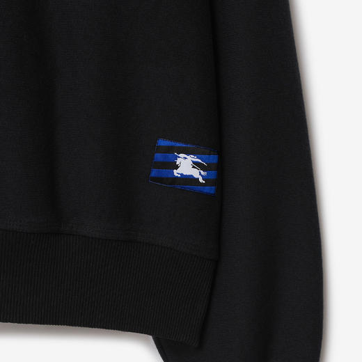 BURBERRY 巴宝莉 男士马术骑士徽标贴花棉质卫衣 黑色 8082093 A1189 商品图2