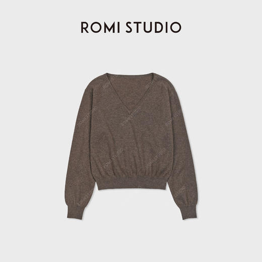 ROMI STUDIO“气质优雅”羊绒羊毛软糯肤感V领毛织打底RWDSS61906 商品图0