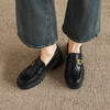 阿么手工女鞋百搭休闲一脚蹬真皮乐福鞋新款复古厚底小皮鞋6.5CM 商品缩略图3