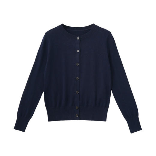 「自」全新升级落实了纯色圆领针织开衫2026春季新款百搭显瘦针织毛衣外套 商品图6