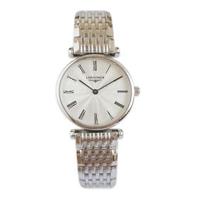 【95新】LONGINES 浪琴L4.209.4.11.6石英机芯24MM（女款）嘉岚系列精钢 070126NJS34
