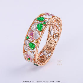 【福满园】绿翠叶白翡葫芦手环-SZ12203020