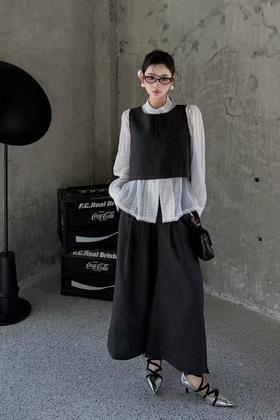 LNNNS 韩系气质高级叠穿马甲裤子套装 22089