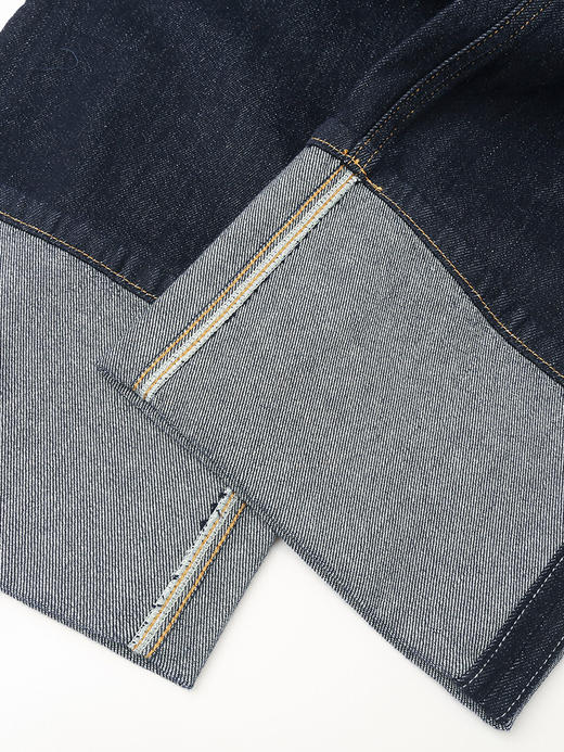 复古原色深蓝牛仔裤 春季新款翻边设计宽松直筒九分裤 商品图3