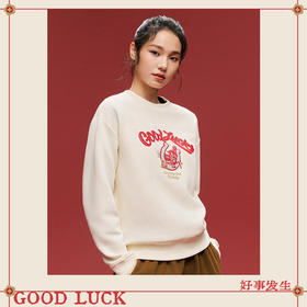 安踏好事发生丨马年新年鸿运卫衣女士圆领红色休闲上衣162618705S