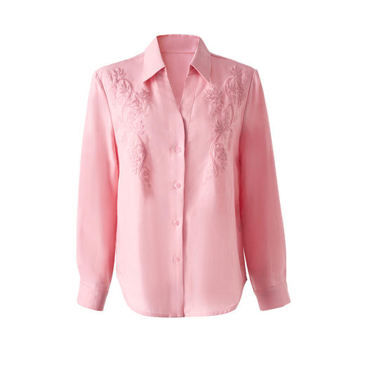 「高货wl」全新升级【铂金会员293/天猫399/差价106】(94905)洛诗琳气质绣花衬衫2026春季新款职业通勤翻领上衣 商品图4