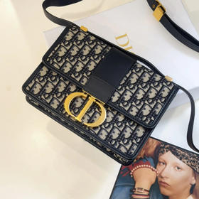 Dior 蒙田 中号 老花 斜挎包
