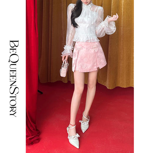 余潇潇【醉花瑶】时尚百搭蝴蝶结设计感小A短裙浪漫优雅2025新款女 商品图2