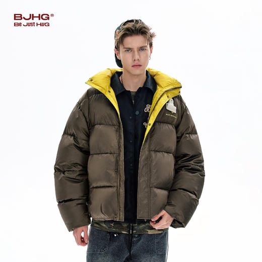 BJHG不计后果贴贴90绒羽绒服男款冬季新款撞色光泽加厚保暖外套女 商品图1