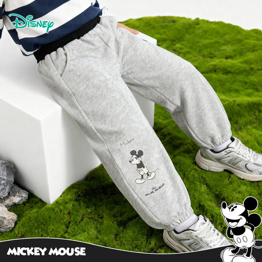 迪士尼（Disney）男童裤子春秋新款儿童时髦运动长裤小童户外休闲耐磨卫裤ZD1FK024 商品图4