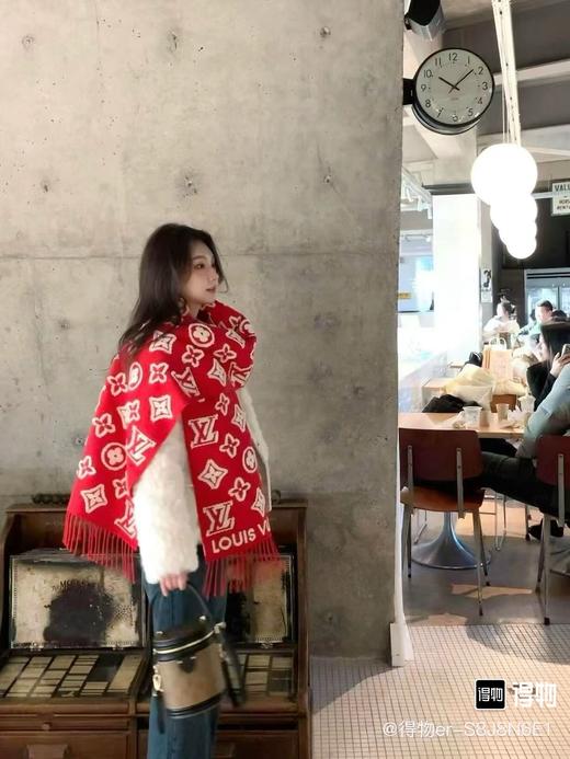 YP74-路易威登LV顶级图案山羊绒混纺毛字母花卉3D提花长巾披肩（DSX） 商品图1