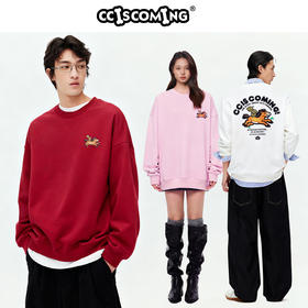 NPC潮牌CC马年限定舒温暖皮圆领卫衣马上有钱印花秋冬新CC5CST01