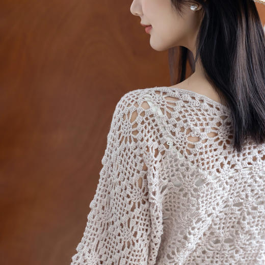 苏苏姐家沙野镂空罩衫手工diy衣服钩针羊毛线自制毛线团材料包 商品图3