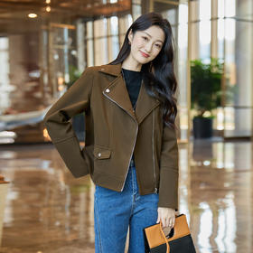 奢姿大码女装2025冬季时尚大翻领短外套胖妹妹气质休闲显瘦上衣9954303172