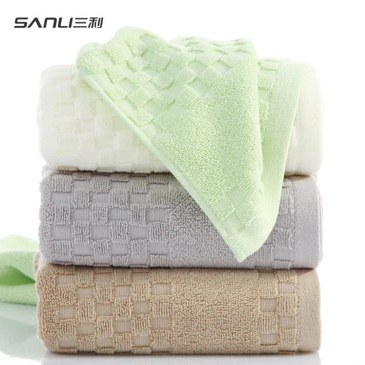 三利毛巾厂家直供纯棉毛巾商超促销毛巾素色缎档面巾礼品团购批发 商品图2
