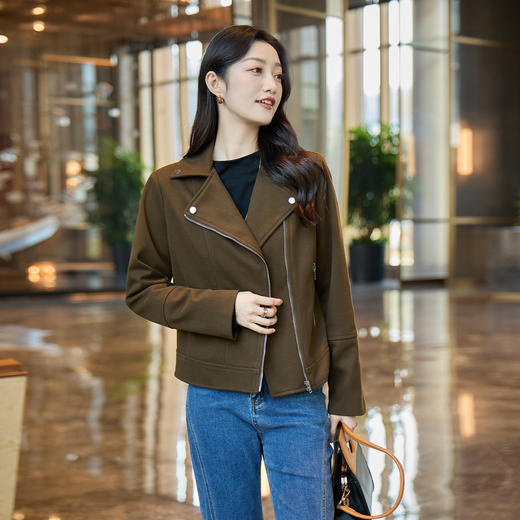 奢姿大码女装2025冬季时尚大翻领短外套胖妹妹气质休闲显瘦上衣9954303172 商品图4