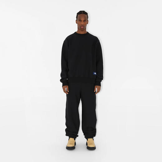 BURBERRY 巴宝莉 男士马术骑士设计贴花棉质慢跑裤 黑色 8085405 A1189 商品图3