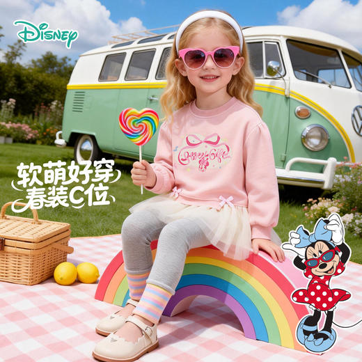 迪士尼（Disney）女童甜美可爱卫衣蕾丝裙边休闲运动耐磨春秋季上衣26年新款ZD1FS019 商品图6
