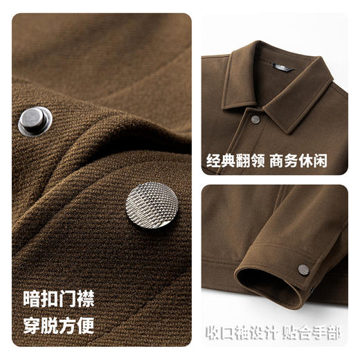 【白鸭绒&含绵羊毛】圣得西26年春季男士新款羽绒服翻领时尚外套 商品图4