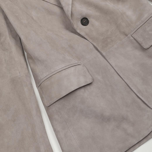 ROMI STUDIO“棕标系列”非洲混种小羊皮平驳领皮西装 RWCWWG6925 商品图3