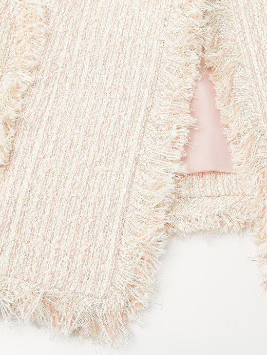 高级感小香风马甲 春夏季新款浅杏色流苏边宽松外搭背心 商品图4