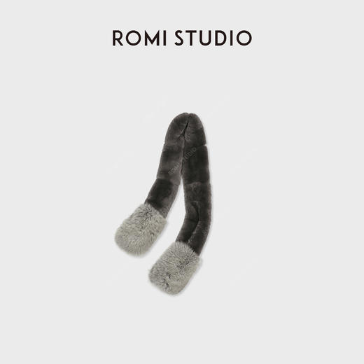 ROMI STUDIO獭兔毛狐狸毛光泽奢华软糯底绒皮草围巾 RWDWPG2219 商品图1