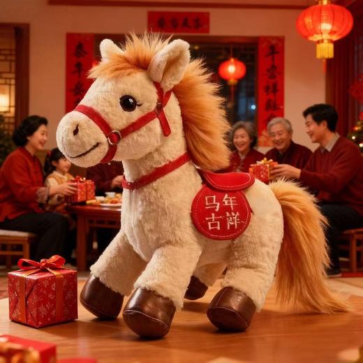 「两色可选」2026马年吉祥物公仔毛绒玩具小马公仔生肖娃娃公司年会新年礼品 商品图0